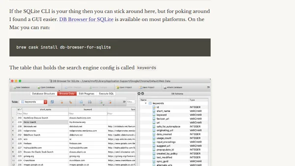 Poking around the search engines in Google Chrome