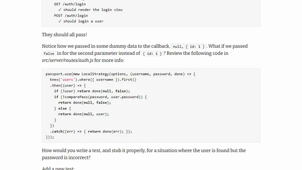Stubbing Node Authentication Middleware with Sinon