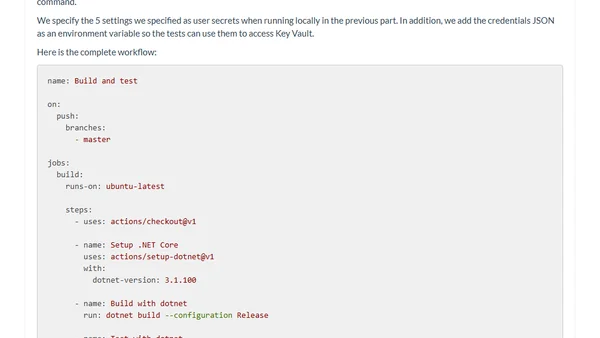 Testing Azure AD-protected APIs, part 4: GitHub Actions CI workflow