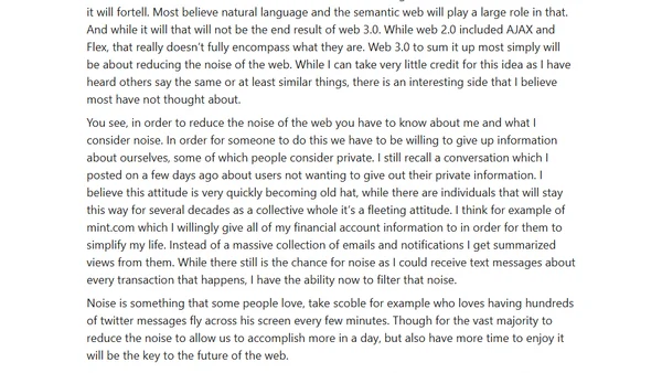 Reduced noise in exchange for transparency