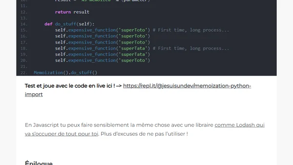 Comprendre la mémoïsation en 5 minutes