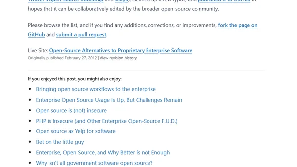 Open-Source Alternatives to Proprietary Enterprise Software