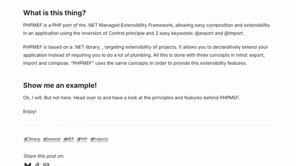 PHPMEF 0.1.0 released!