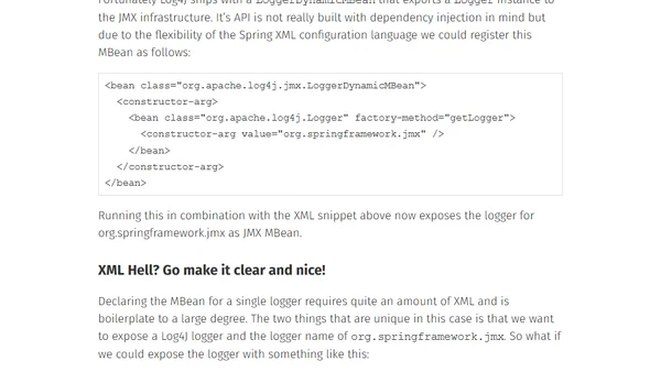 Spring, logging and JMX