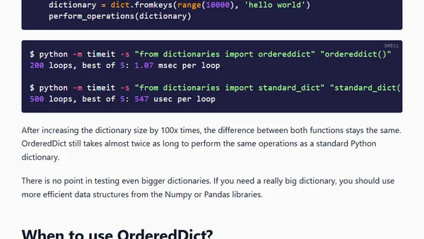 Ordered Dictionaries