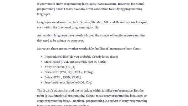 Thinking about functional programming
