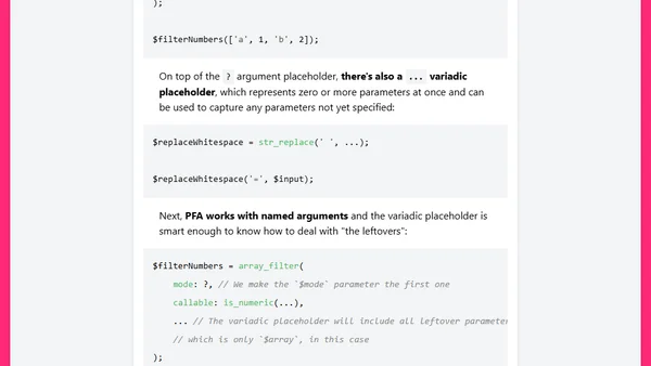 Partial function application in PHP 8.6