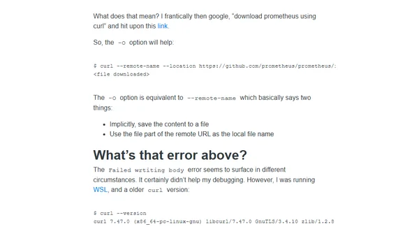 Download a file using `curl` - How hard can it get?