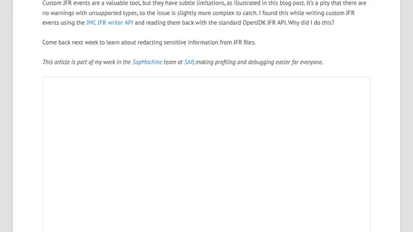 Don’t use Arrays or other Complex Types in Custom JFR Events