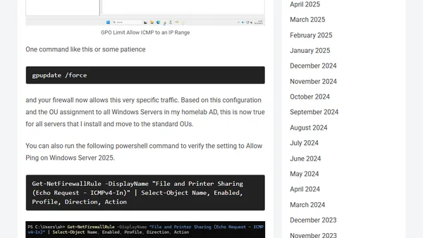 Automation using Group Policy – Allow Ping on Windows Server 2025
