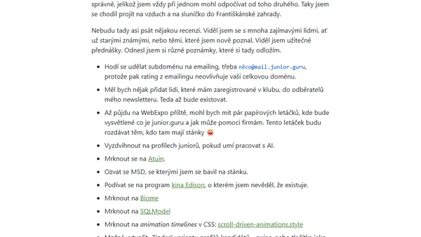 Týdenní poznámky: Kurz scrapování v Pythonu a WebExpo