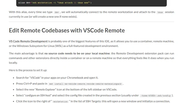 Remote Development with a Chromebook in 2020