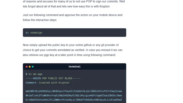 Secure 2FA SSH and PGP using Krypton