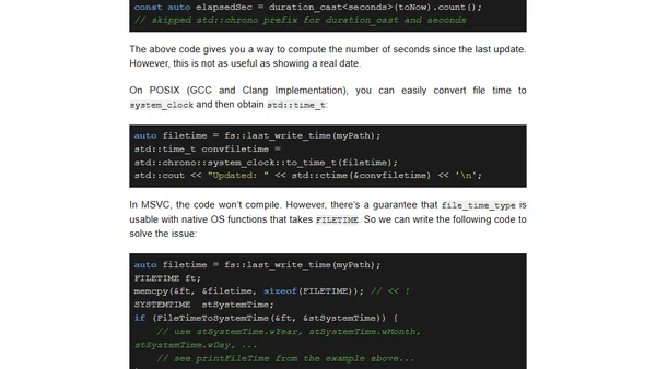 Displaying File Time in C++: Finally fixed in C++20
