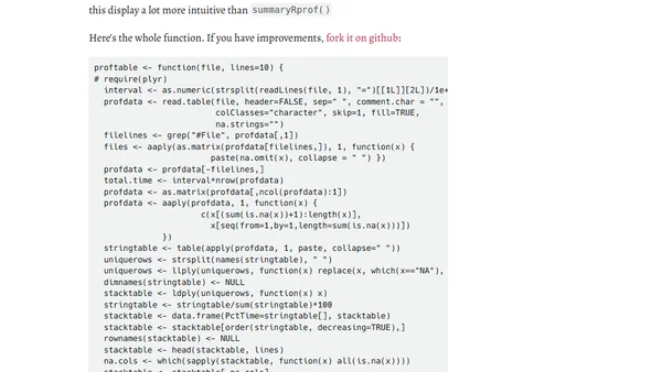 Improved R Profiling Summaries