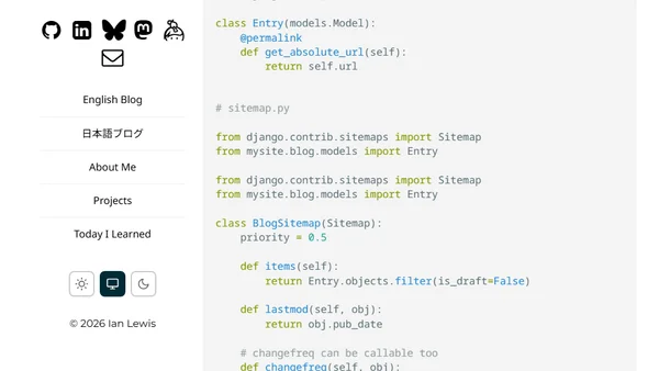 Django Sitemap Framework