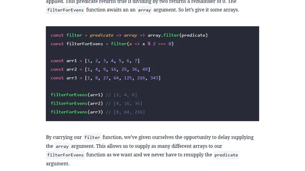 Just Enough FP: Currying