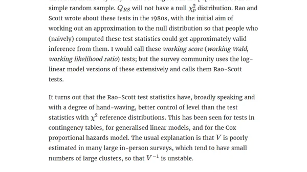 Why do the Rao-Scott tests have good size?