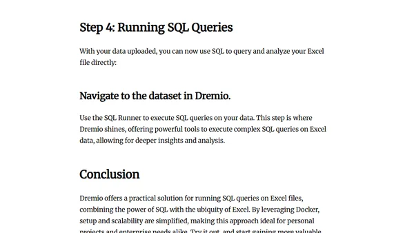 Running SQL on your Excel Files From Your Laptop with Dremio