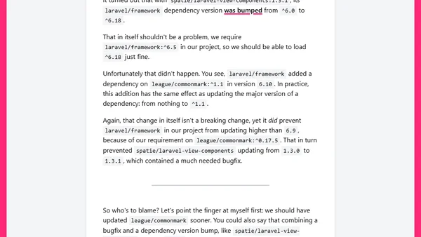 Minor versions, breaking changes
