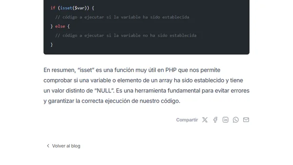 PHP isset: cómo utilizarla
