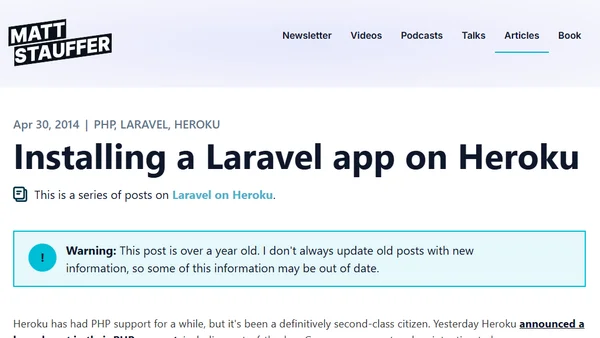 Installing a Laravel app on Heroku