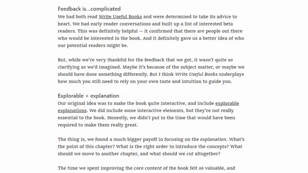 Reflections on writing a book