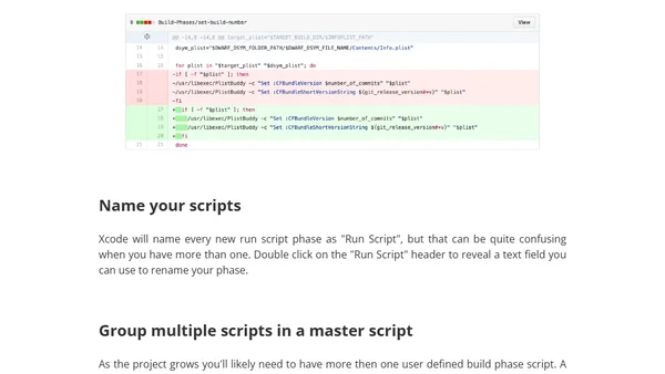 Better Xcode Run Script Build Phases