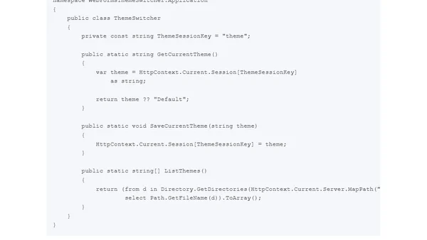 Applying a theme programatically in ASP.NET Web Forms