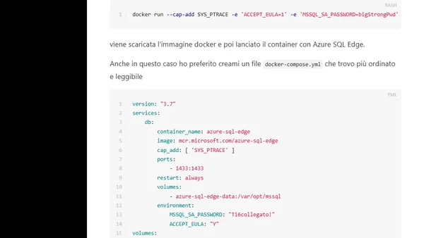 SQL Server 2019 con docker su Mac M1