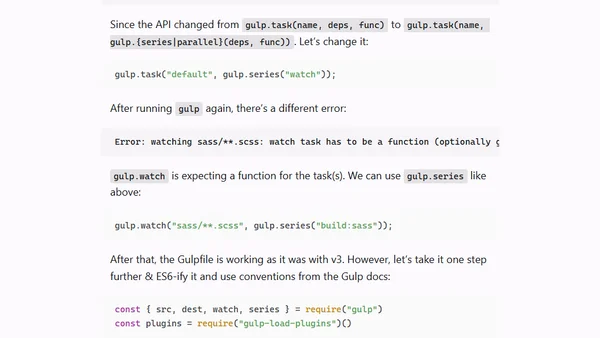 From Gulp 3 to Gulp 4