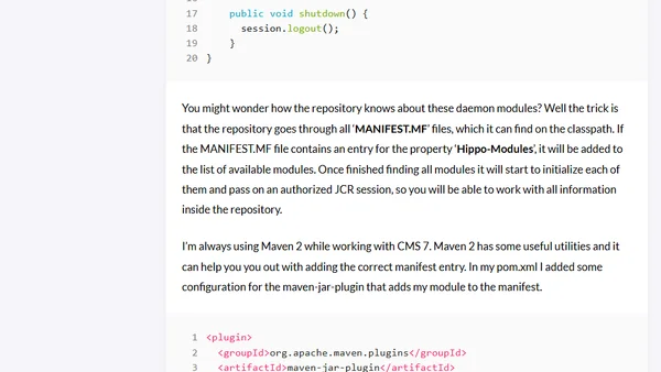 Using Daemon modules with Hippo CMS 7