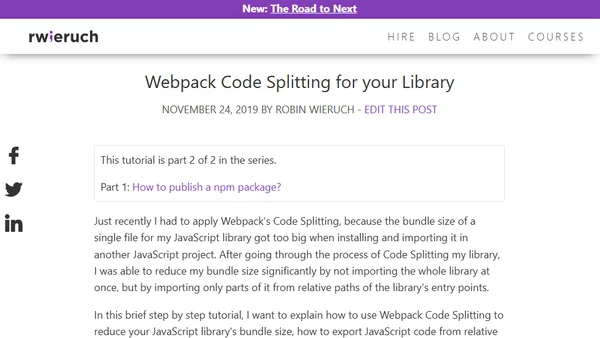 Webpack Code Splitting for your Library
