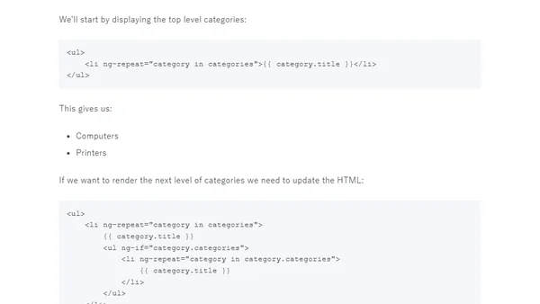 AngularJS recursive templates