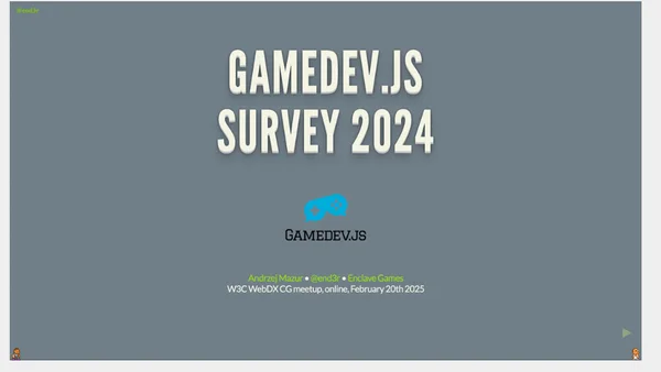 Gamedev.js Survey 2024 results at W3C WebDX meetup
