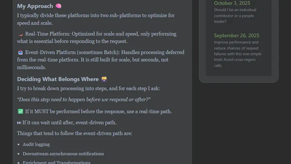 When Building Low-Latency, High-Scale Systems, Push as Much Processing as Possible to Later