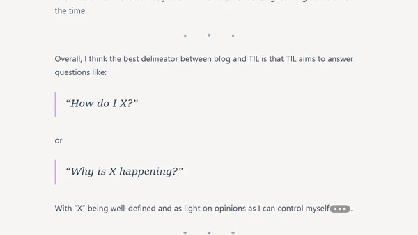 Announcing a New Section: TIL