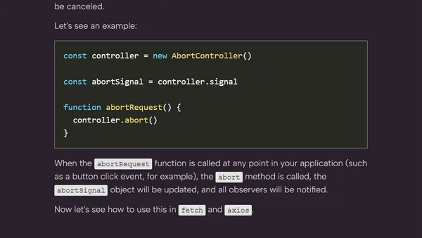 How to abort API requests in JavaScript