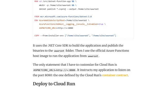 Hosting Azure Functions in Google Cloud Run