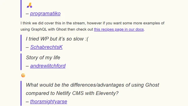 Let’s Learn Ghost on the Jamstack! Livestream Q & A
