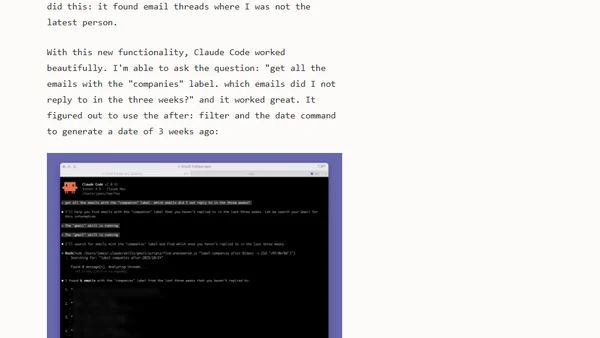 Wrangling my email with Claude Code