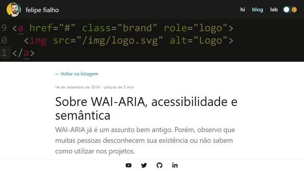 Sobre WAI-ARIA, acessibilidade e semântica
