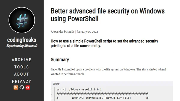 Better advanced file security on Windows using PowerShell