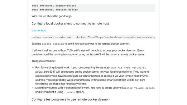 How to setup remote docker host