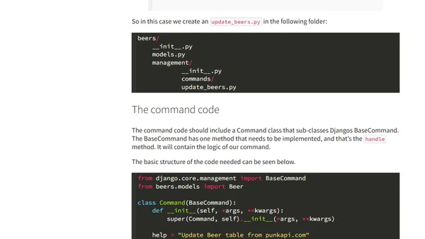 Create a custom manage.py command in Django