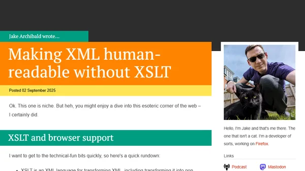 Making XML human-readable without XSLT