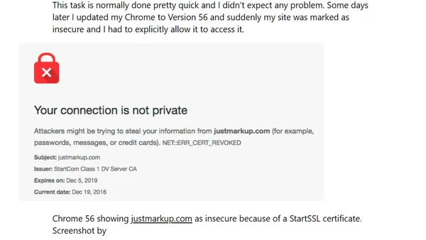 Distrusting certificates – Time to act if you use a StartCom (StartSSL) or WoSign certificate