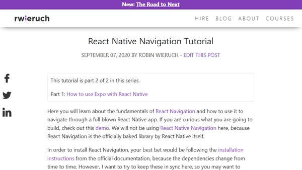 React Native Navigation Tutorial