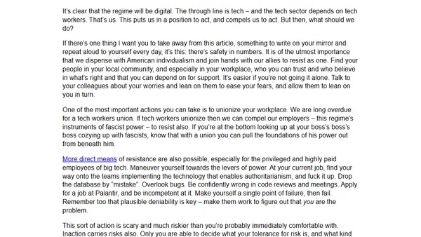 Resistance from the tech sector