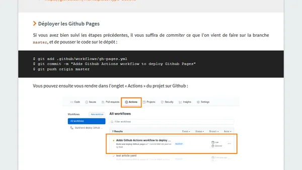Déployer automatiquement sur Github Pages avec Github Actions